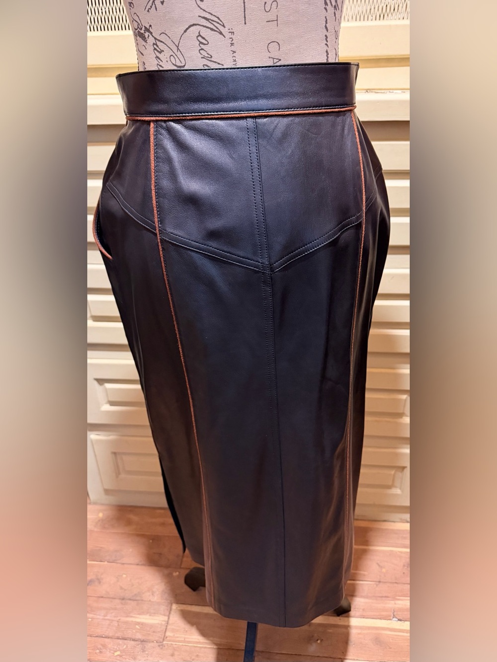 VTG Escada by Margaretha Ley Leather Pencil Skirt - Picture 2 of 4